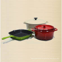 Enamel Cast Iron Cookware Set in 3PCS for European Country